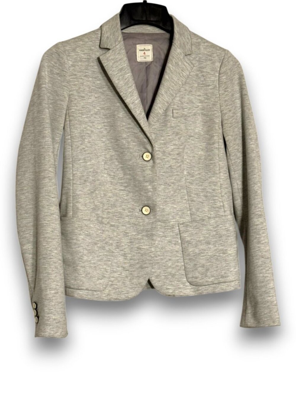 Gap The Academy Blazer Womens Size 4 Light Grey Heather Knit Lined Preppy Jacket